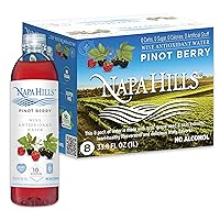 Napa Hills Wine Antioxidant Water - Berry Flavored Wine Water, Non-Alcoholic Resveratrol Enriched Drink - Pinot Berry 8 Pack - No Wine Taste, No Carbs, No Calories, Sugar Free