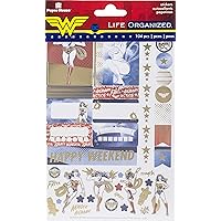 Paper House Productions STPL-0018 Wonder Woman Weekly Kit Planner Stickers, 3-pack, 3 Count