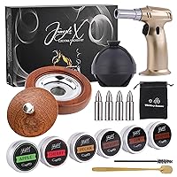 Cocktail Smoker Kit with Torch Including 6 Flavors Chip Woods - Old Fashioned Bourbon and Whiskey Smoker Set - Enhance Drinks, Cheese, and Meat - Great Men's Gift (Wood and Steel)