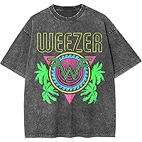 Weezer Unisex-Adult Standard Mineral Wash Flying Palm Tee