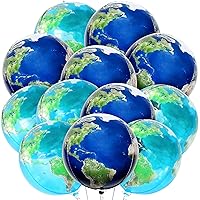 Big, 22 Inch Earth Bubble Balloons - Pack of 6, Globe Balloons | 360 Degree Sphere Earth Balloons for Earth Day Decorations | Transparent World Map,Big, 22 Inch Globe Balloons - Pack of 6