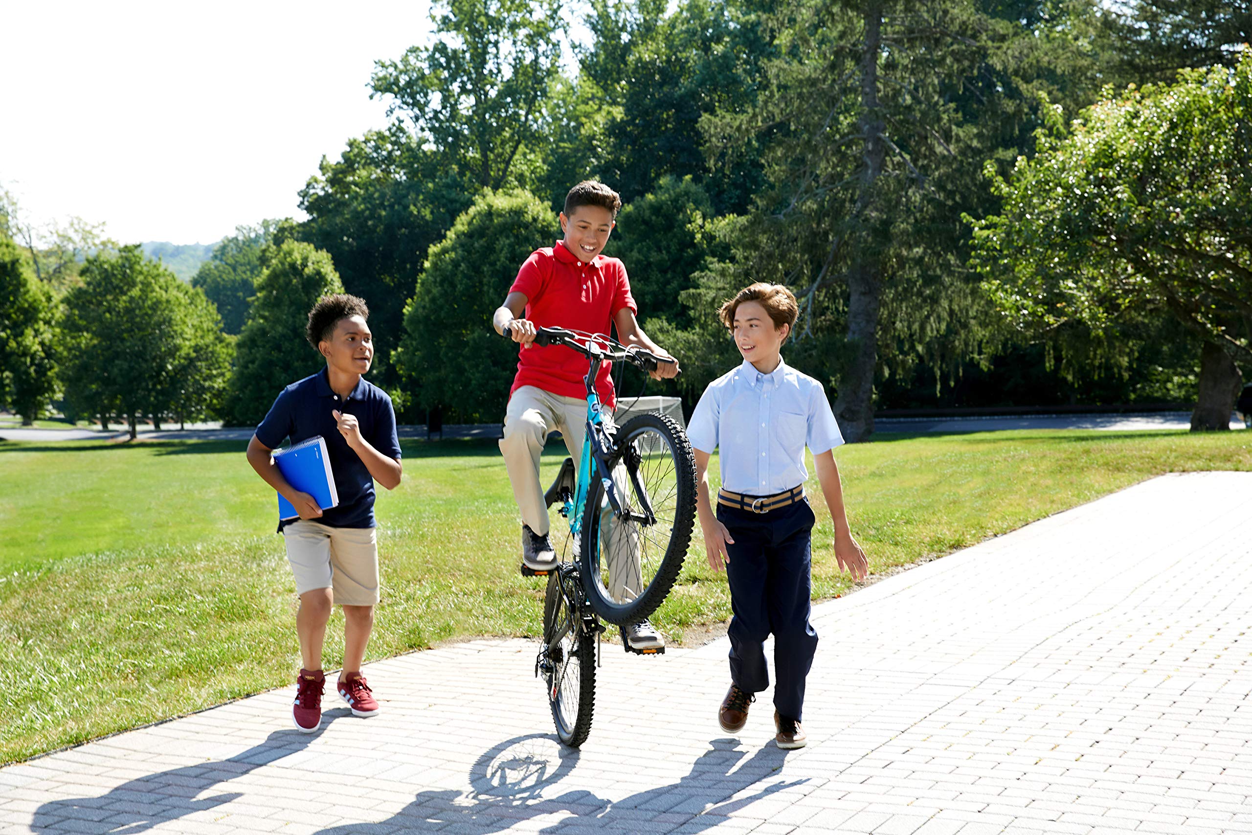 French Toast Boys' Short Sleeve Pique Polo Uniform Shirt (Standard & Husky)