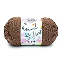 Lion Brand Yarn Pound of Love, Value Yarn, Large Yarn for Knitting and Crocheting, Craft Yarn, Mocha