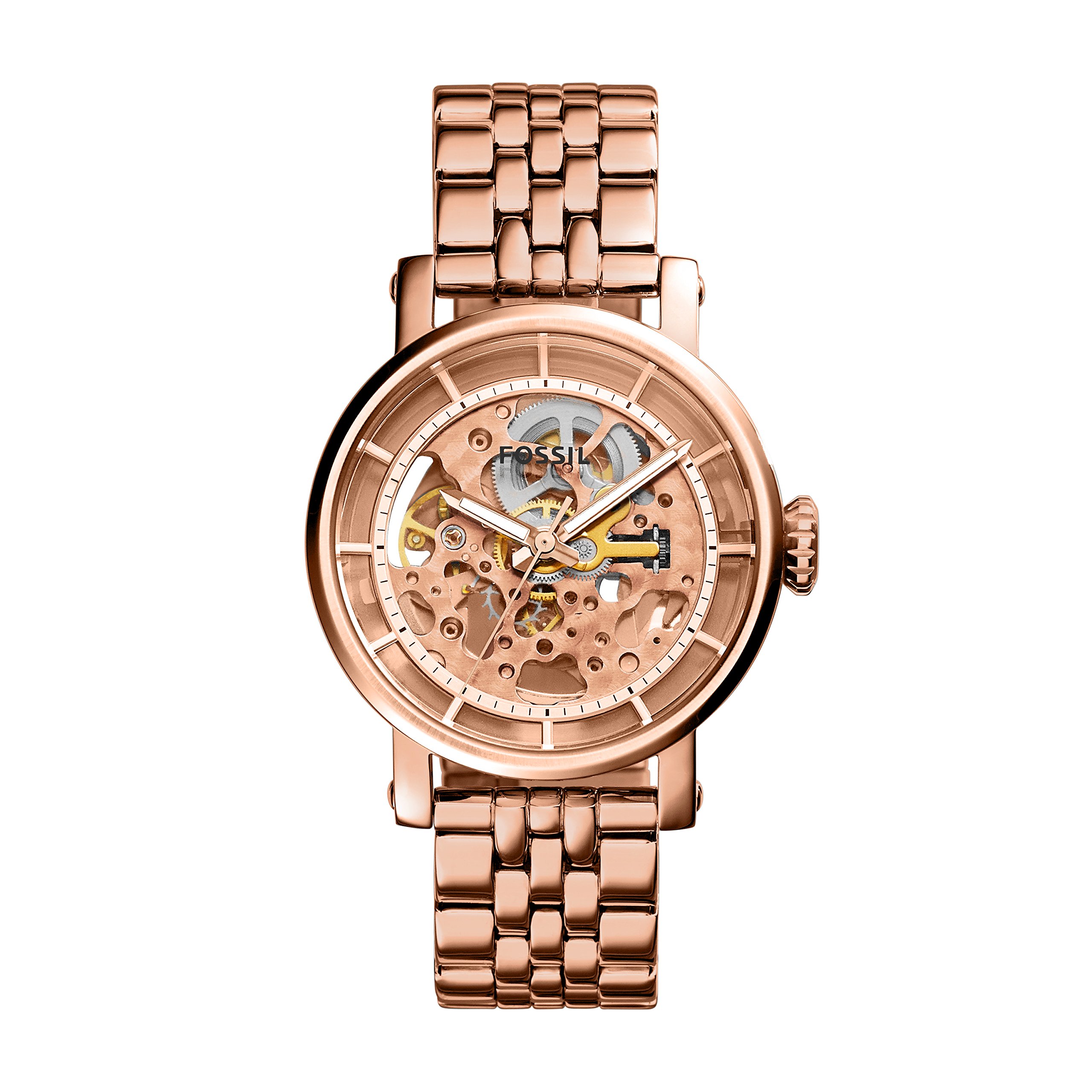 Fossil Women's ME3065 Original Boyfriend Automatic Rose Tone Stainless Steel Watch with Link Bracelet