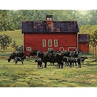 'Red Barn Gathering' Blank Note Cards w/Envelopes by Bonnie Mohr. (10/pack) (6.5x5in)