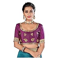 Women's Readymade Bollywood Blouse For Sarees Indian Designer Art Silk Padded Stitched Choli Crop Top