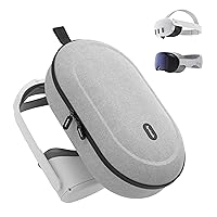 Syntech Hard Carrying Case Compatible with Oculus/Meta Quest 3, Quest 2, Vision Pro, Accessories VR Headset with Elite Strap, Touch Controllers and Other Gears, Ultra-Sleek Design for Travel, Gray
