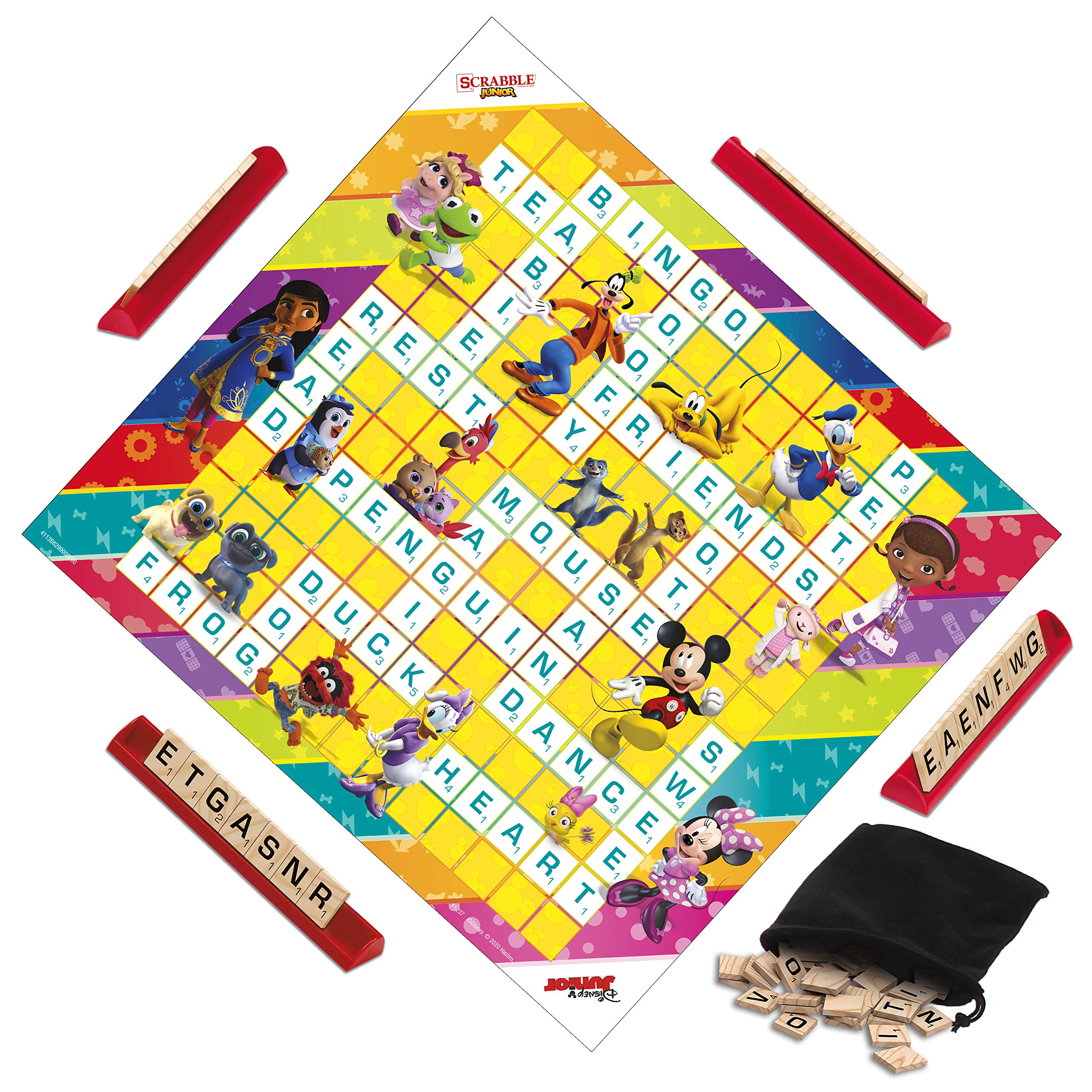 Scrabble Junior: Disney Junior Edition Board Game, Double -Sided Game Board, Matching and Word Game (Amazon Exclusive)