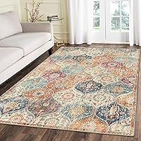 Lahome Moroccan Trellis Area Rug, 5x7 Washable Living Room Rug Indoor Non-Slip, Large Oriental Accent Throw Rug for Kitchen Entryway Bathroom Bedroom Office Carpet (Cream, 5x7ft)