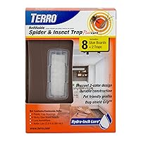 TERRO T3220 Refillable Spider & Insect Trap Attracts Pests with Hydro-tech Lure – Includes 2 Traps & 8 Glue Boards , Brown
