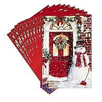 Hallmark Pack of Christmas Cards, Vintage Snowman (10 Cards with Envelopes)