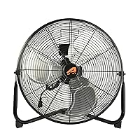 A010 20 Inch High Velocity Industrial Wall Fan 4813 CFM 3 Speed for Industrial, Commercial, Residential, and Shop Use - ETL Safety Listed, black