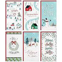 Hallmark Money and Gift Card Holder Christmas Card Assortment (36 Cards and Envelopes) Mint Green, Plaid, Holly, Deer