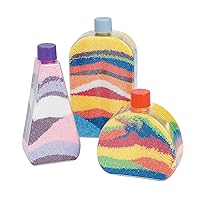 Flat Sided Sand Art Bottles - Set of 12, funnels Included - DIY Crafts for Kids and Fun Home Activities