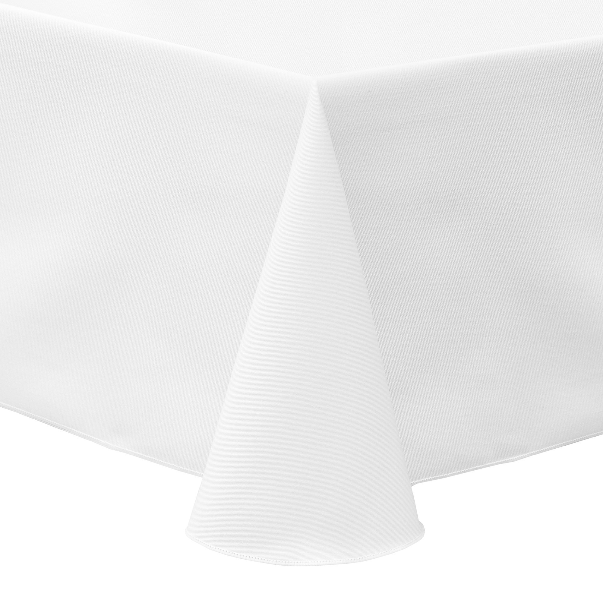 Ultimate Textile -2 Pack- Poly-Cotton Twill 90 x 132-Inch Rectangular Tablecloth, White