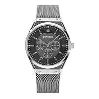 Orphelia Men's Multi Dial Watch Saffiano with Stainless Steel Strap Grey, gray, Bracelet