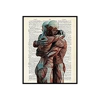 Poster Master Dictionary Art Poster - Hug Print - Couple Art - Muscular System Art - Anatomy Art - Romantic Gift for Doctor, Nurse, Lovers - Great Decor for Clinic, Hospital - 16x20 UNFRAMED Wall Art