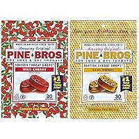 Bundle-Two Flavors Softish Throat Drops, Natural Honey 30 Ct / Wild Cherry 30 Ct