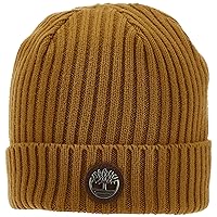 Timberland Mens Ribbed Watch Cap With Logo Plate