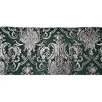 ad Fabric, Chenille Baroque Upholstery, Damask Tapestry Chenille Fabric Green/Silver Color. - Upholstery Fabric, 58