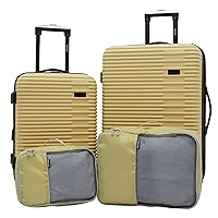 kensie Women's Hillsboro 4 Piece Luggage & Travel Bags Set, Dried Moss