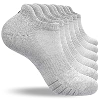 anqier Trainer Socks Women Men 6 Pairs Padded Running Socks Cotton Sports Socks 39-42 35-38 43-46 47-50 Breathable Black White Grey