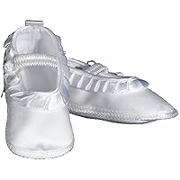 Girls Satin Shoe with Pleated Ribbon