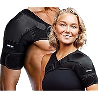 ZENKEYZ Shoulder Brace for Men & Women, Size rage XS-3XL, Torn Rotator Cuff, Tendonitis, Dislocation, Pain, Neoprene Shoulder Compression Sleeve Wrap (Copper Compression, S/M)