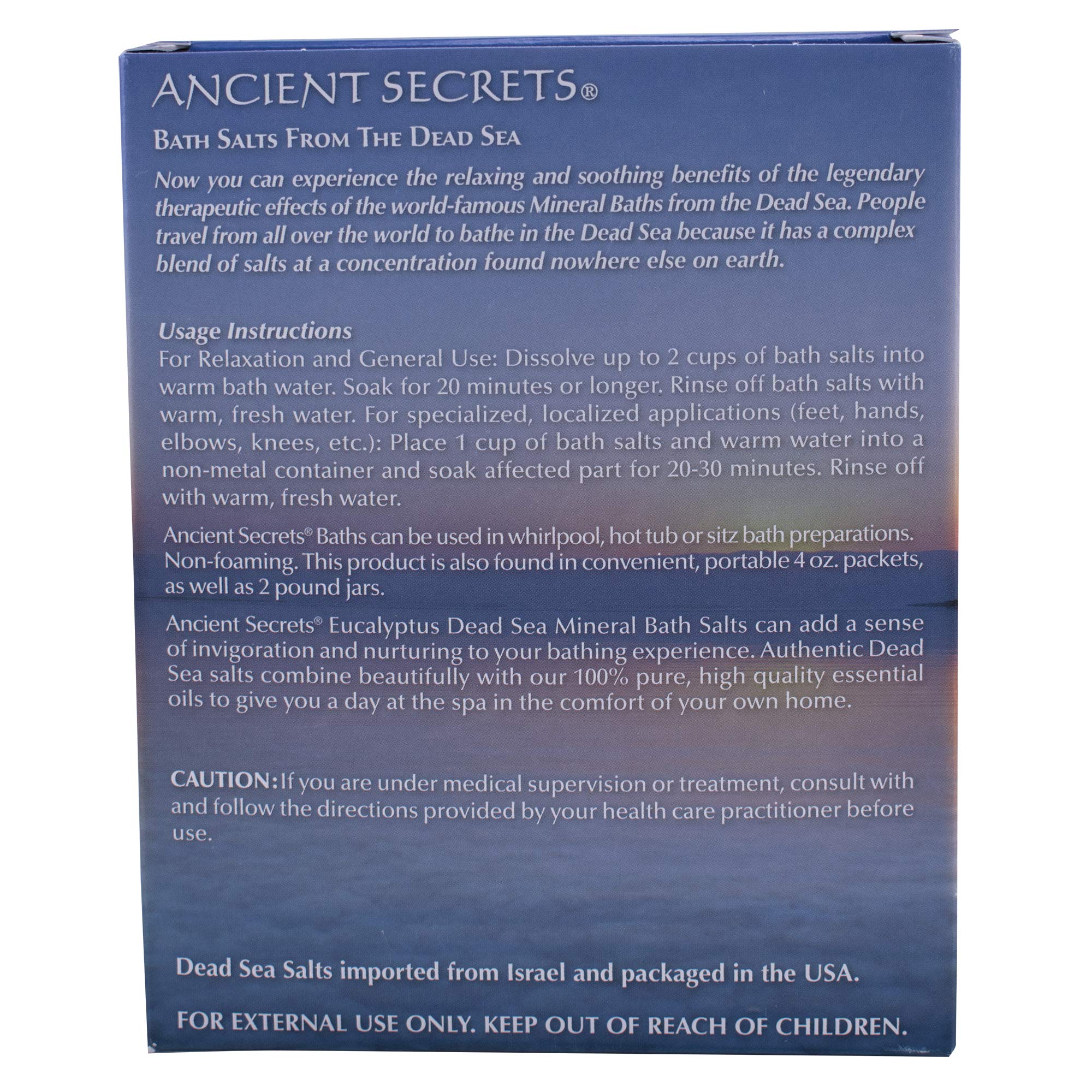 Ancient Secrets Bath Salts From The Dead Sea, Eucalyptus, 16 Ounce