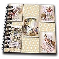 3dRose Peter Rabbit Vintage Collage Art-Stories-Mini Notepad, 4 by 4-inch (db_79405_3)