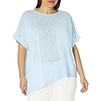 Tommy Hilfiger Women's Plus Soft Flowy Basic T-Shirt, China Blue