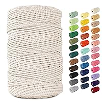  BOCHIKNOT Macrame Cord 5mm X 150 Yds - Cotton Cord Single  Strand Macrame Wall Hanging Plant Hangers & Crafts - Macrame Yarn - Macrame  Craft Color Rope For Knotting In