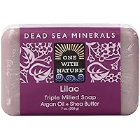 One With Nature Lilac Dead Sea Mineral Soap, 7 Ounce Bar