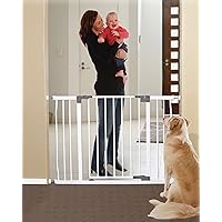 Dreambaby Liberty Extra-Wide Baby Safety Gate- with Smart Stay Open Feature - Fits Openings 39-42.5 inches Wide - White - Model L867