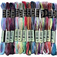 24 Skeins Magical Color Variations Floss Pack Six Strand Embroidery Variegated Cross Stitch Threads