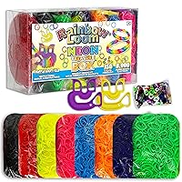 Rainbow Loom® Treasure Box NEON Edition, 8,000 Rubber Bands in 8 Different Neon Colors, and a Bonus of 2 Happy Looms, Great Activities for Boys and Girls 7+