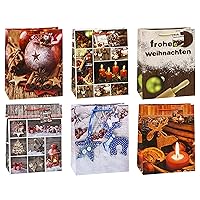 TSI 87316 Gift Bags Christmas No 6, Pack of 12, Size: Large (10 x 5.5 x 12.5 inch)