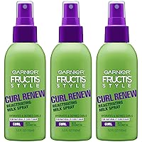 Fructis Style Curl Renew Reactivating Milk Spray, for Naturally Curly Hair, 5.0 Fl Oz, 3 Count (Packaging May Vary)