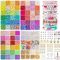 Acerich 13294 Pcs Clay Beads Bracelet Making Kit with Seed Beads, 72 Color Heishi Flat Clay Bead Bracelet Kit, Beads for Friendship Bracelets Kit for Girls Gifts Jewelry Making