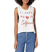 Women's Left My Heart in Cali Raw Edge Graphic Muscle Tank