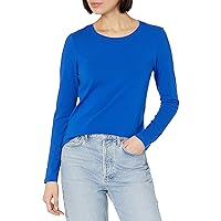 Amazon Essentials Women's Classic-Fit Long-Sleeve Crewneck T-Shirt (Available in Plus Size), Bright Blue, Small