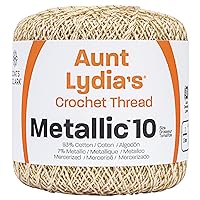Coats Crochet Metallic Crochet Thread, Natural/Gold