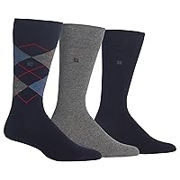 Chaps Men's Soft Argyle Dress Crew Socks-3 Pair Pack-Reinforced Heel and Toe