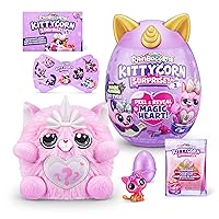 Rainbocorns Kittycorn Surprise Series 2 (Chinchilla Cat) by ZURU, Collectible Plush Stuffed Animal, Surprise Egg, Sticker Pack, Slime, Ages 3+ for Girls, Children
