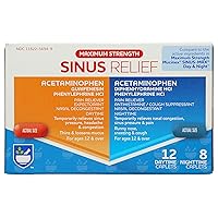 Maximum Strength Daytime and Nighttime Sinus Relief Caplets - 20 Count | Sinus & Cold Medicine | Cough & Cold Medicine | Cold Medicine for Adults | Sinus Pressure & Tension Headache Relief