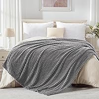 EXQ Home Fleece Blanket King Size for Couch or Bed - 3D Imitation Turtle Shell Jacquard Decorative Blankets - Cozy Soft Lightweight Fuzzy Flannel Blanket Suitable for All Seasons(90