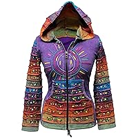 SHOPOHOLIC FASHION Long Pixie Hooded Rainbow stripe colourful jacket,Boho Hippy hoodie