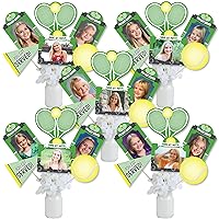 Big Dot of Happiness You Got Served - Tennis - Table Decorations Kit - Birthday Party Centerpiece Sticks and Photo Table Toppers Virtual Bundle