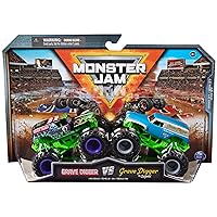 Official Grave Digger Vs. Grave Digger Die-Cast Monster Trucks, 1:64 Scale, Kids Toys for Boys Ages 3 and up