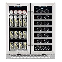 Whynter BWB-3388FDS 30″ Built-in French Door 33 Bottle Wine Refrigerator, 24